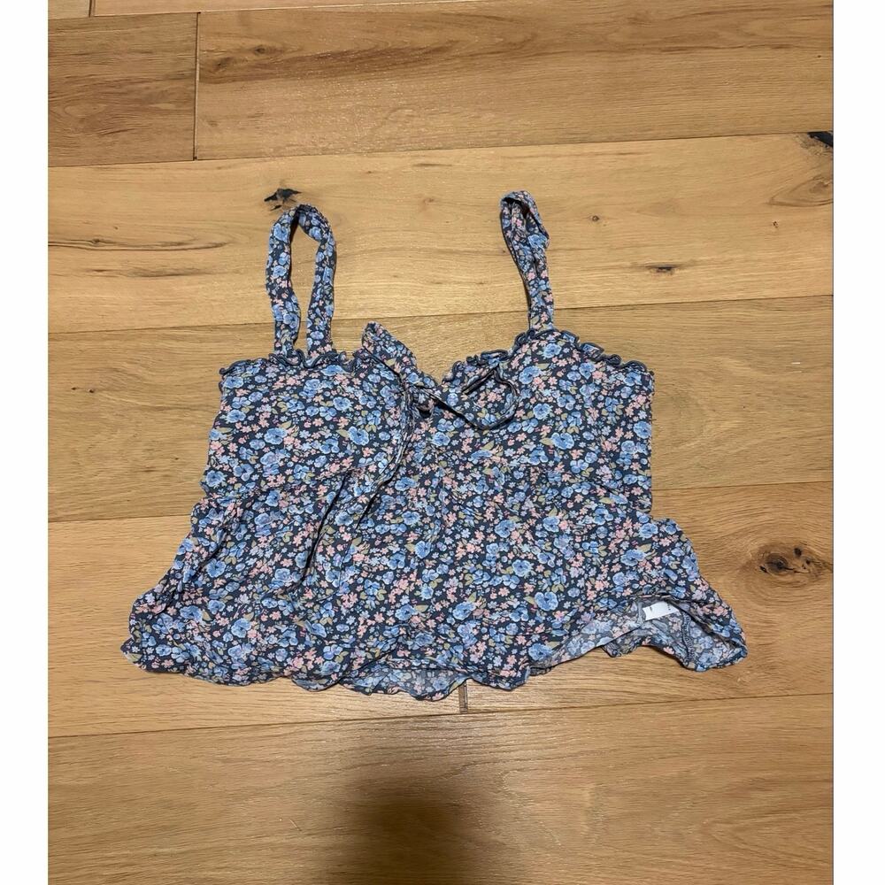 American Eagle Floral Print Cropped Tank Top